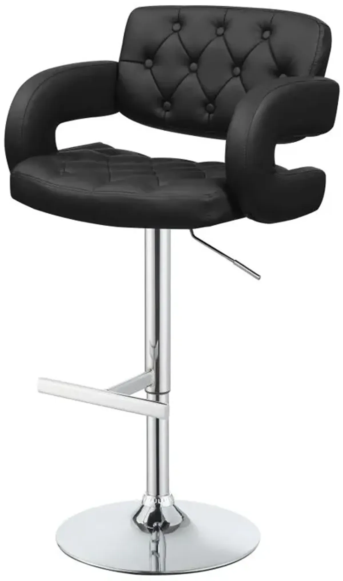 Brandi Adjustable Bar Stool Black and Chrome