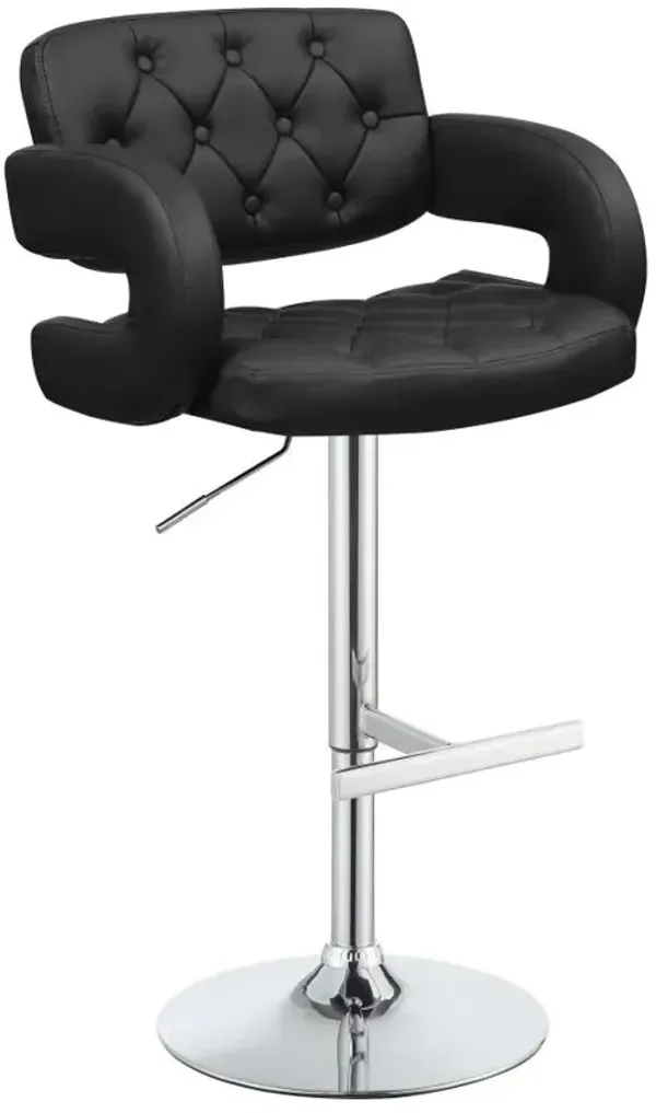 Brandi Adjustable Bar Stool Black and Chrome