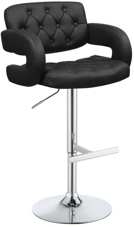 Brandi Adjustable Bar Stool Black and Chrome