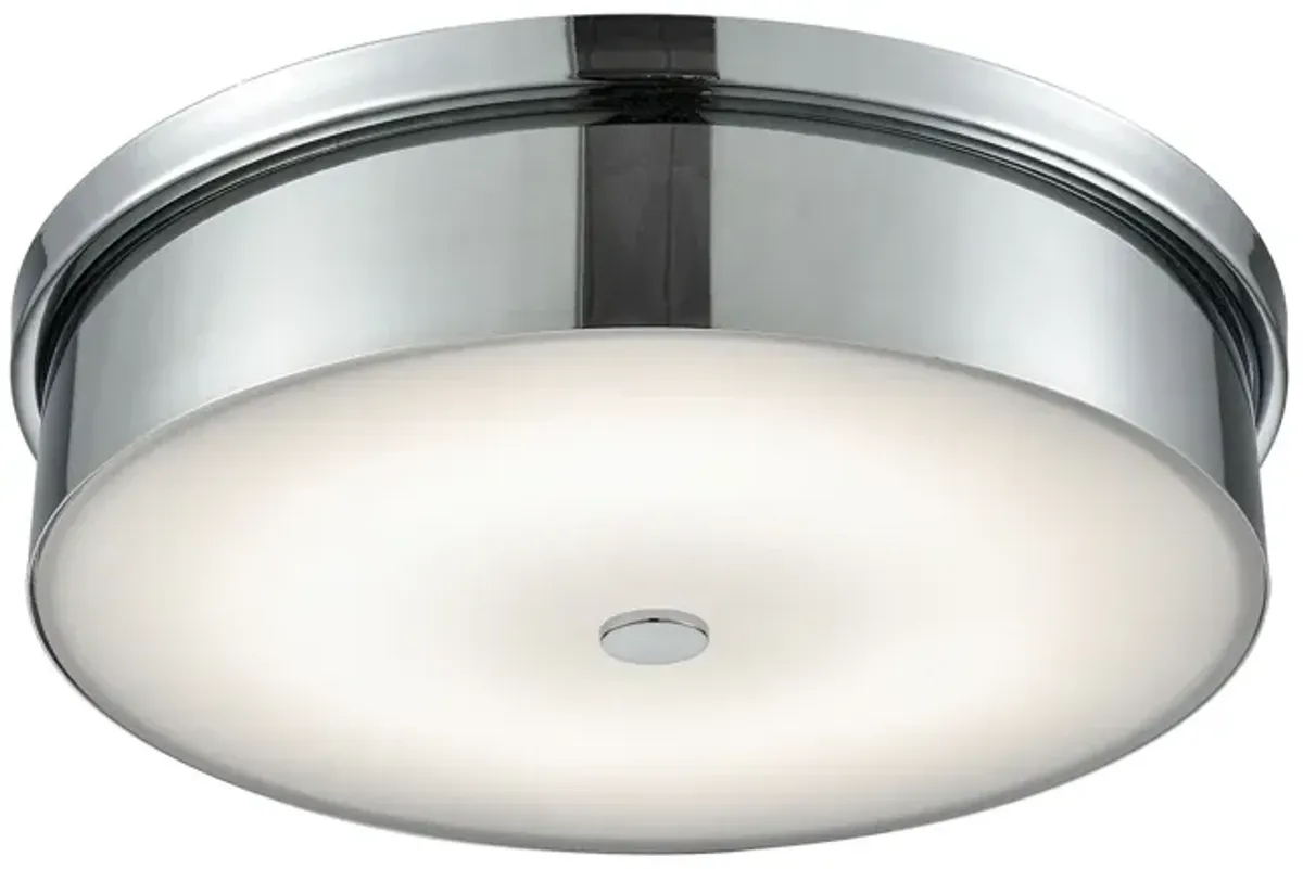 Towne 15" Wide 1-Light Flush Mount - Chrome