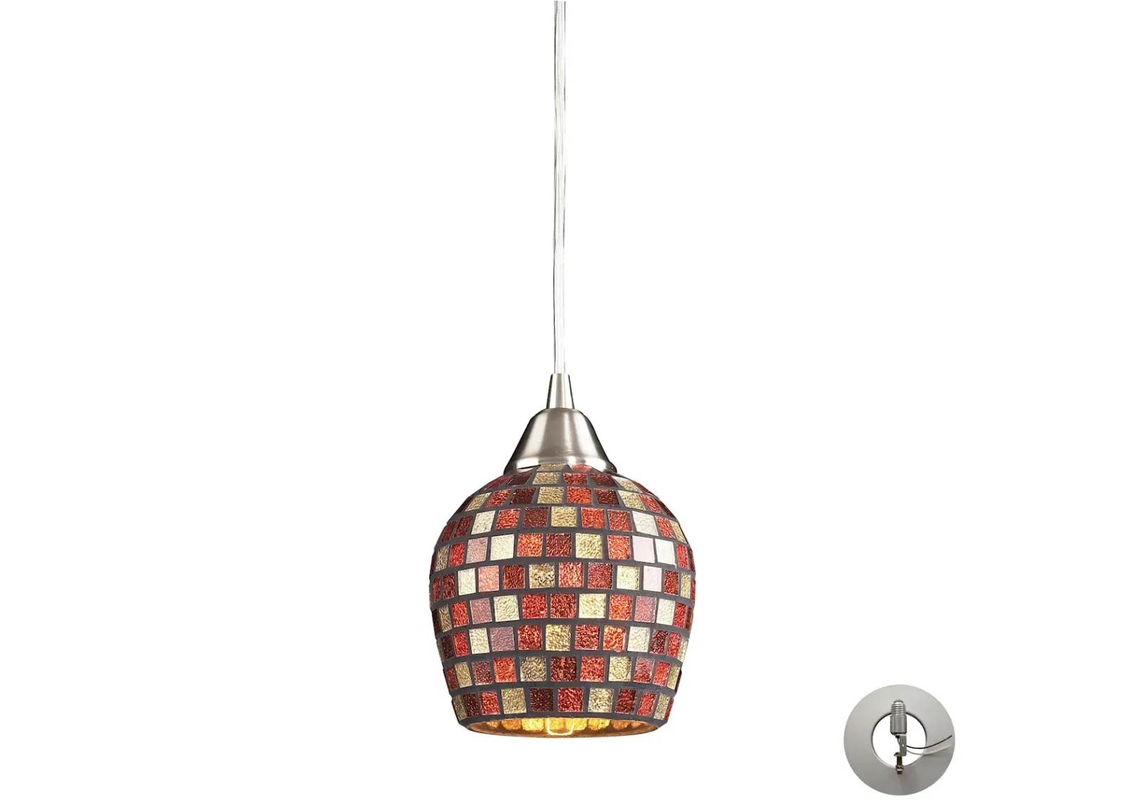 Fusion 5" Wide 1-Light Mini Pendant - Satin Nickel