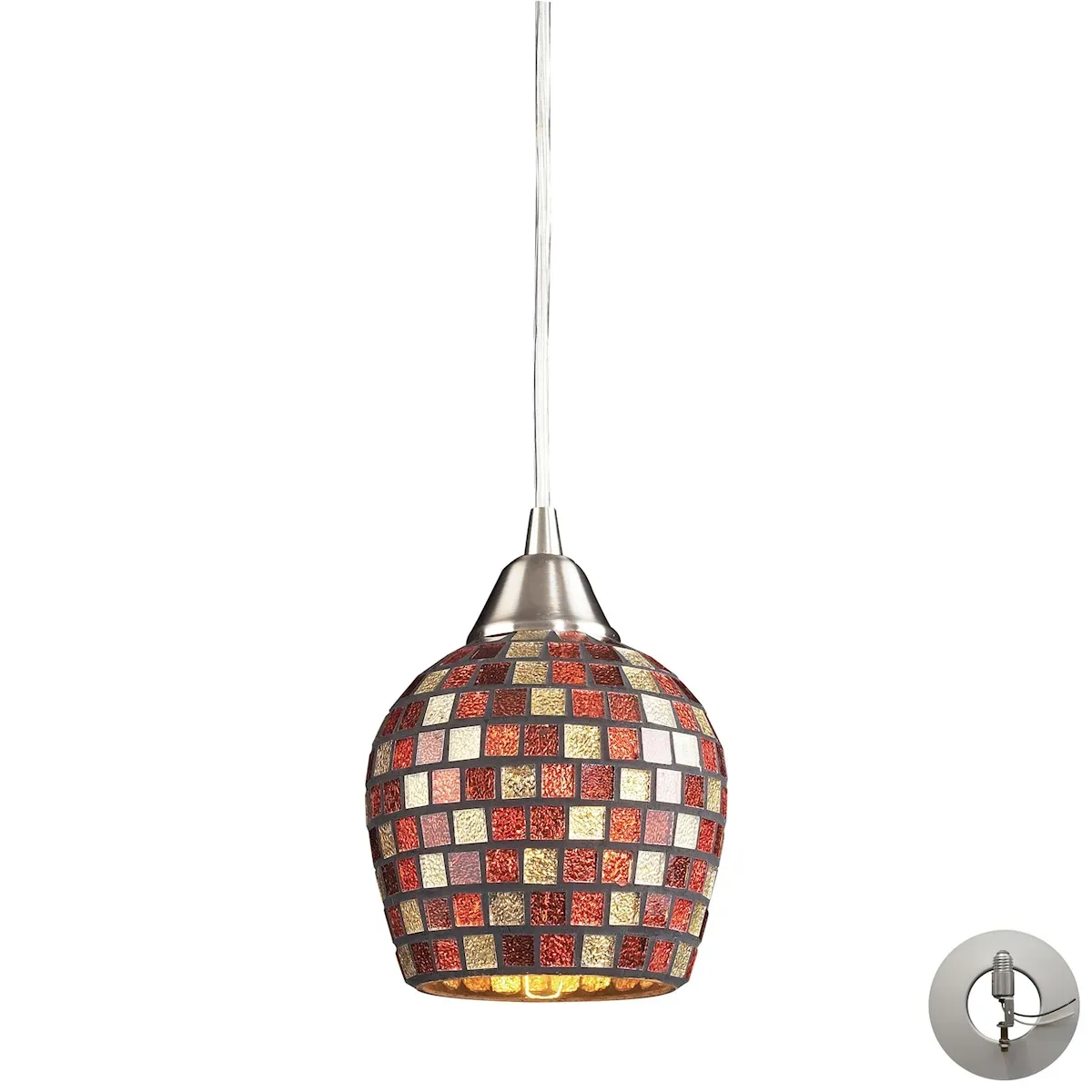 Fusion 5" Wide 1-Light Mini Pendant - Satin Nickel