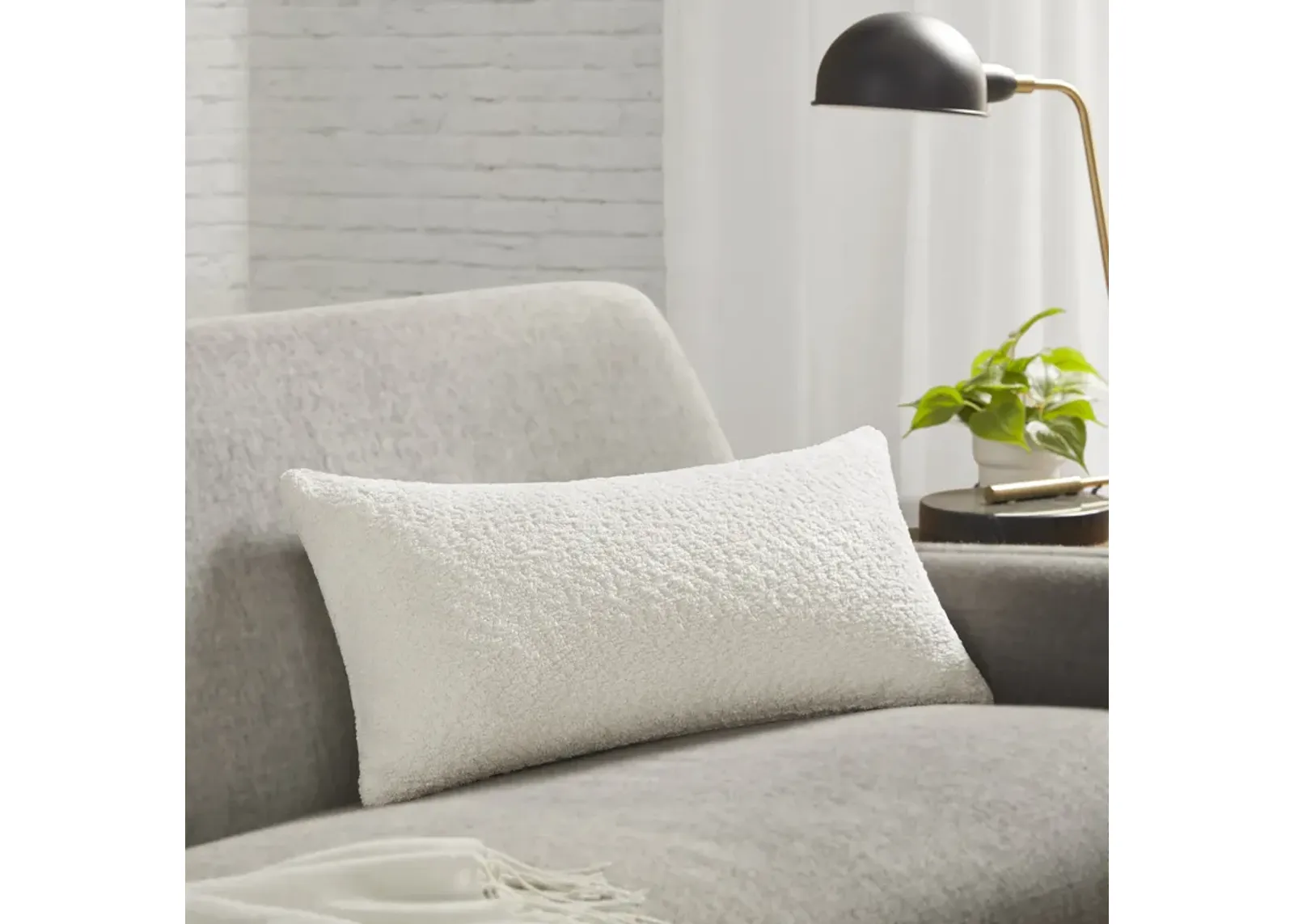 Croscill Casual Orion White Boucle Oblong Decor Pillow