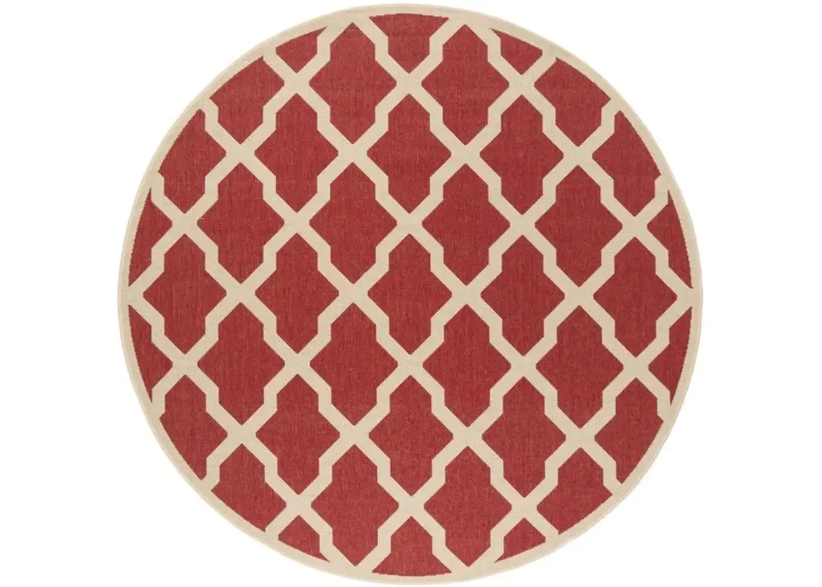 LINDEN 122 Collection LND122Q-6R Red / Creme 6'-7" X 6'-7" Round