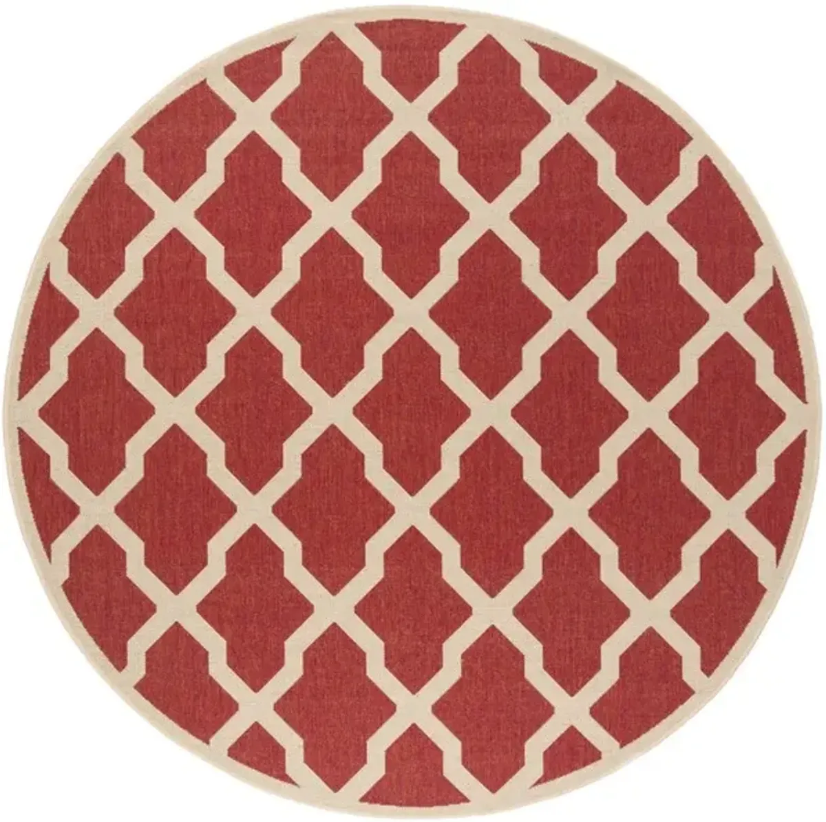 LINDEN 122 Collection LND122Q-6R Red / Creme 6'-7" X 6'-7" Round