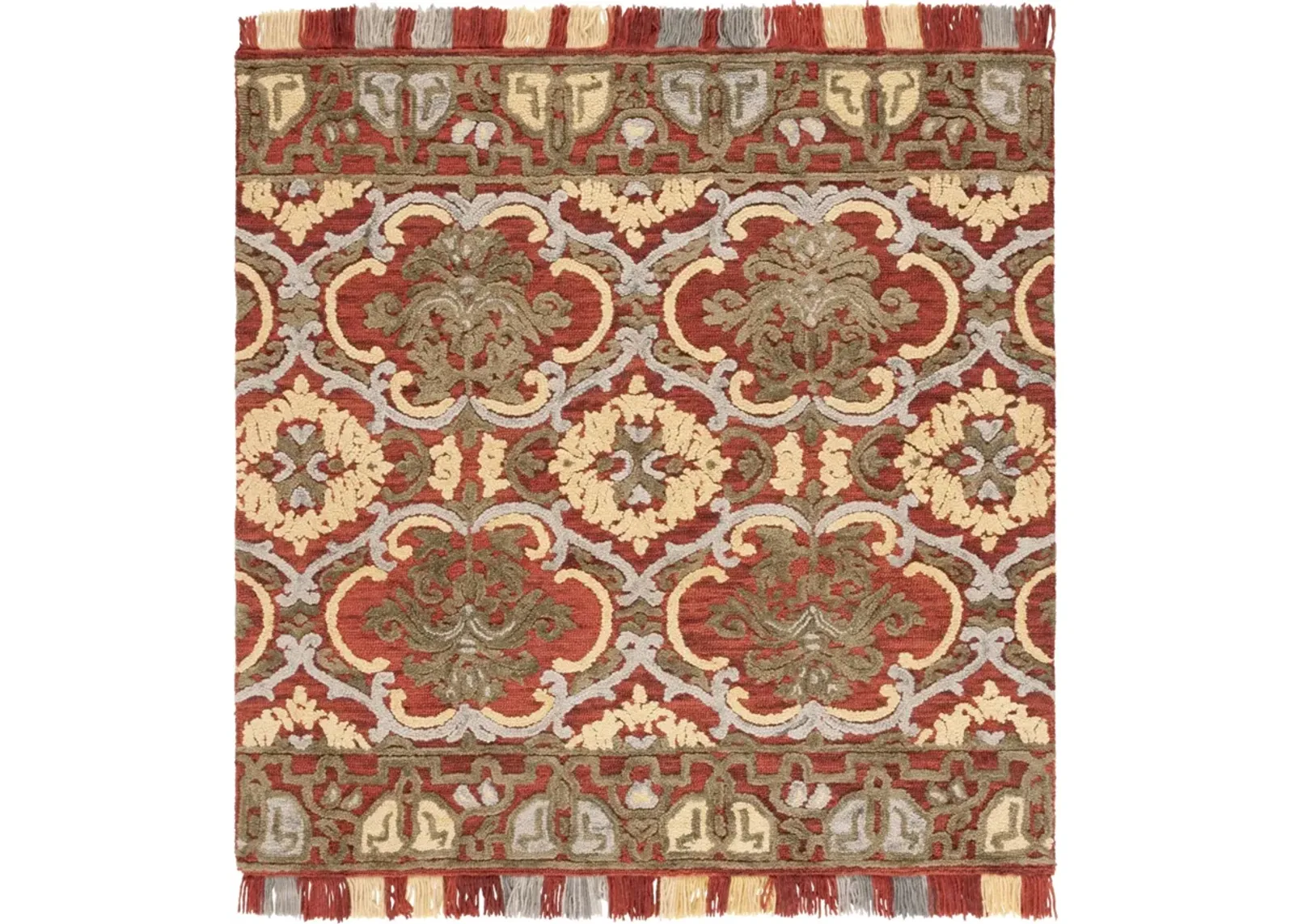 BLOSSOM 422 RED  6' x 6' Square Square Rug