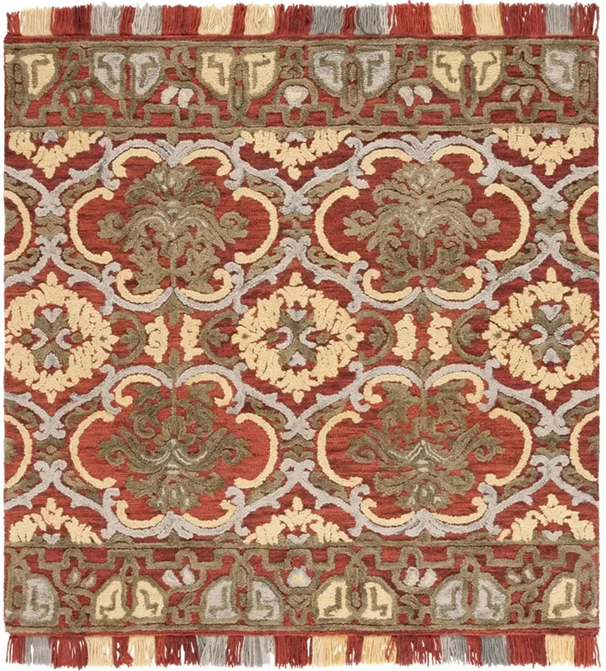 BLOSSOM 422 RED  6' x 6' Square Square Rug