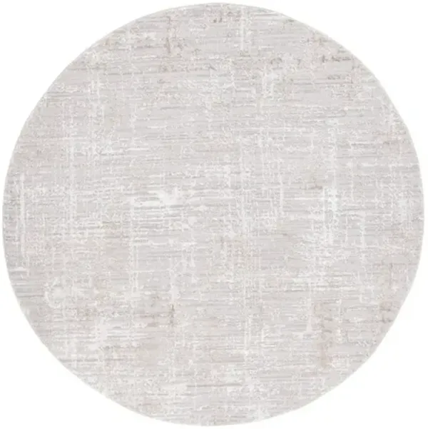 PARKER 100 Grey 6'-7' X 6'-7' Round Round Rug