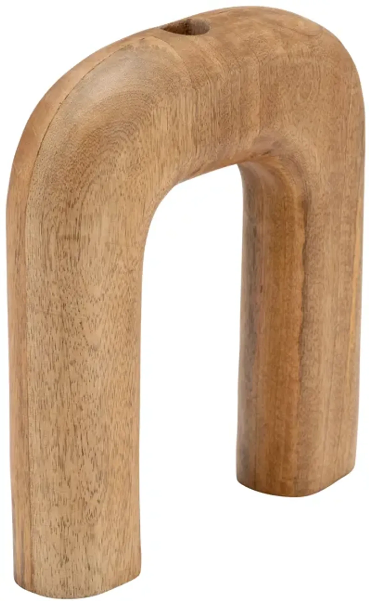 Wood, 10"h Horseshoe Vase, Brown