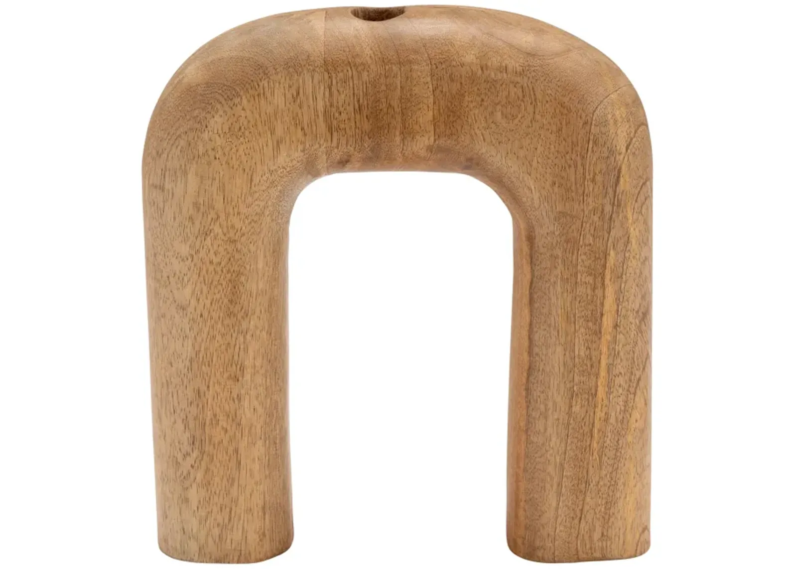 Wood, 10"h Horseshoe Vase, Brown