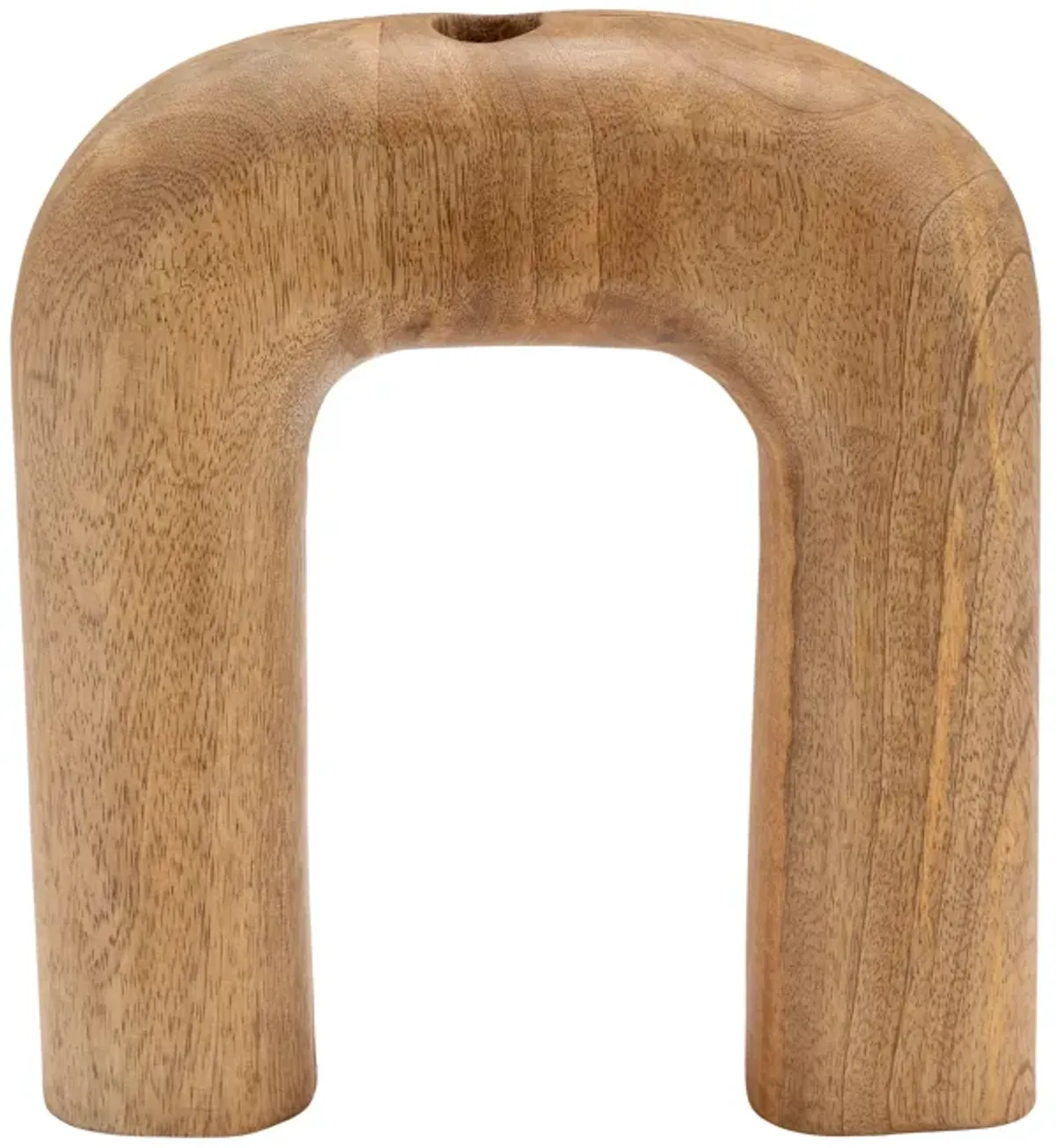 Wood, 10"h Horseshoe Vase, Brown