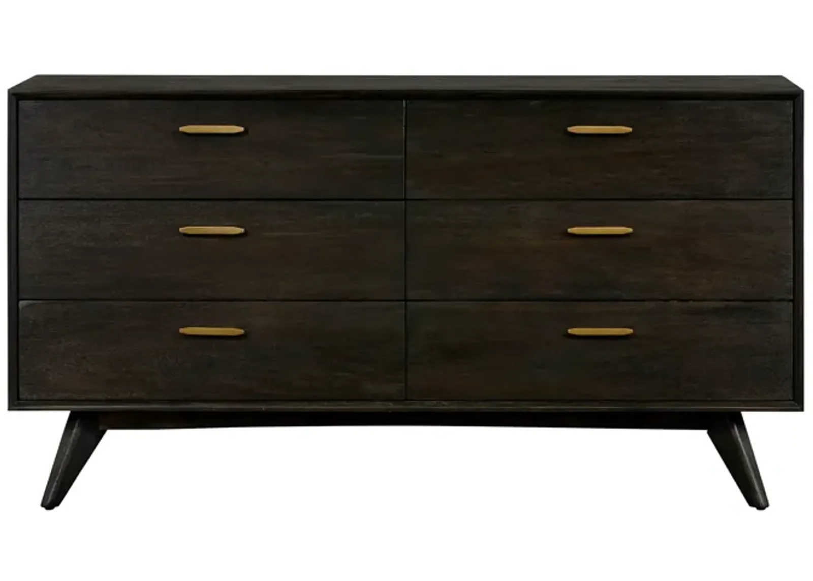 Baly Acacia Mid-Century 6 Drawer Dresser