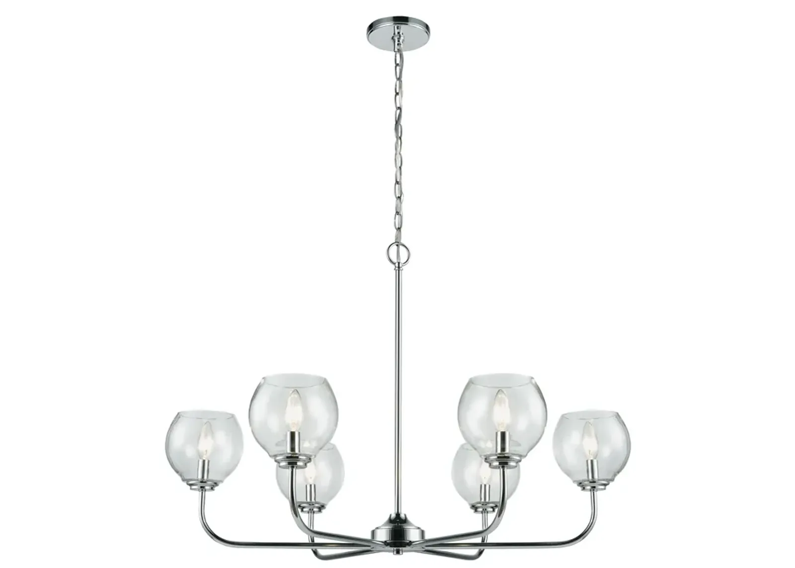 Emory 35" Wide 6-Light Chandelier - Polished Chrome