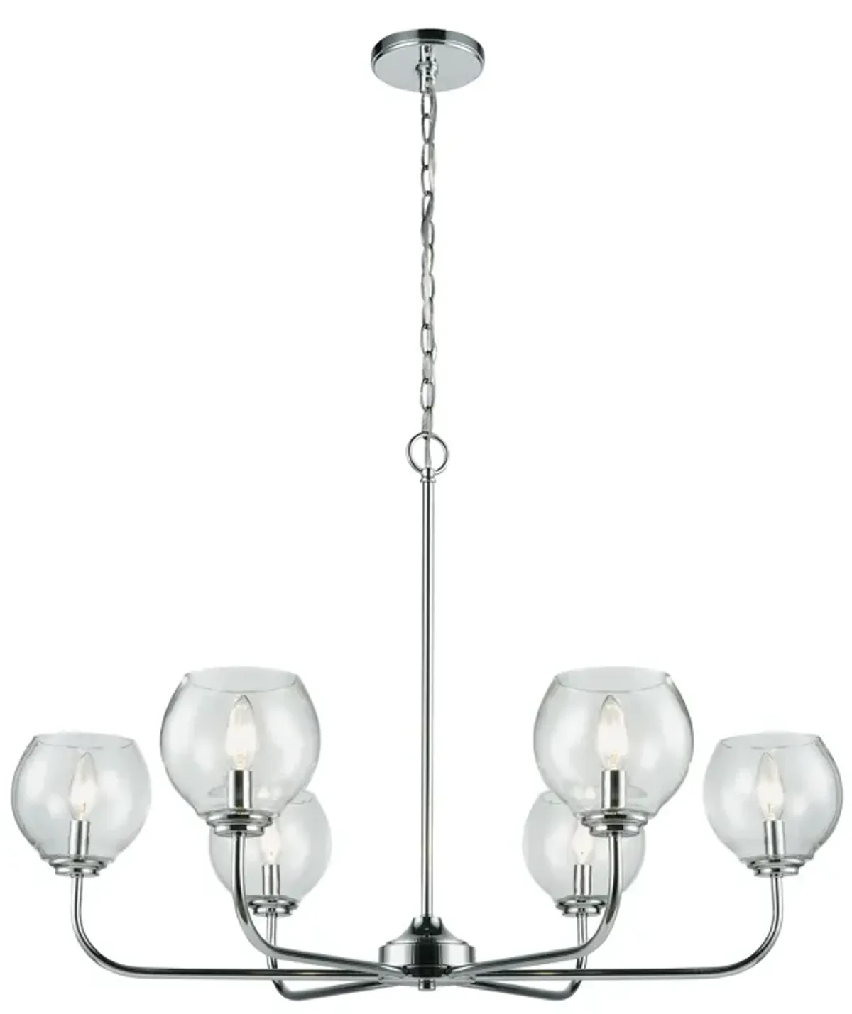 Emory 35" Wide 6-Light Chandelier - Polished Chrome