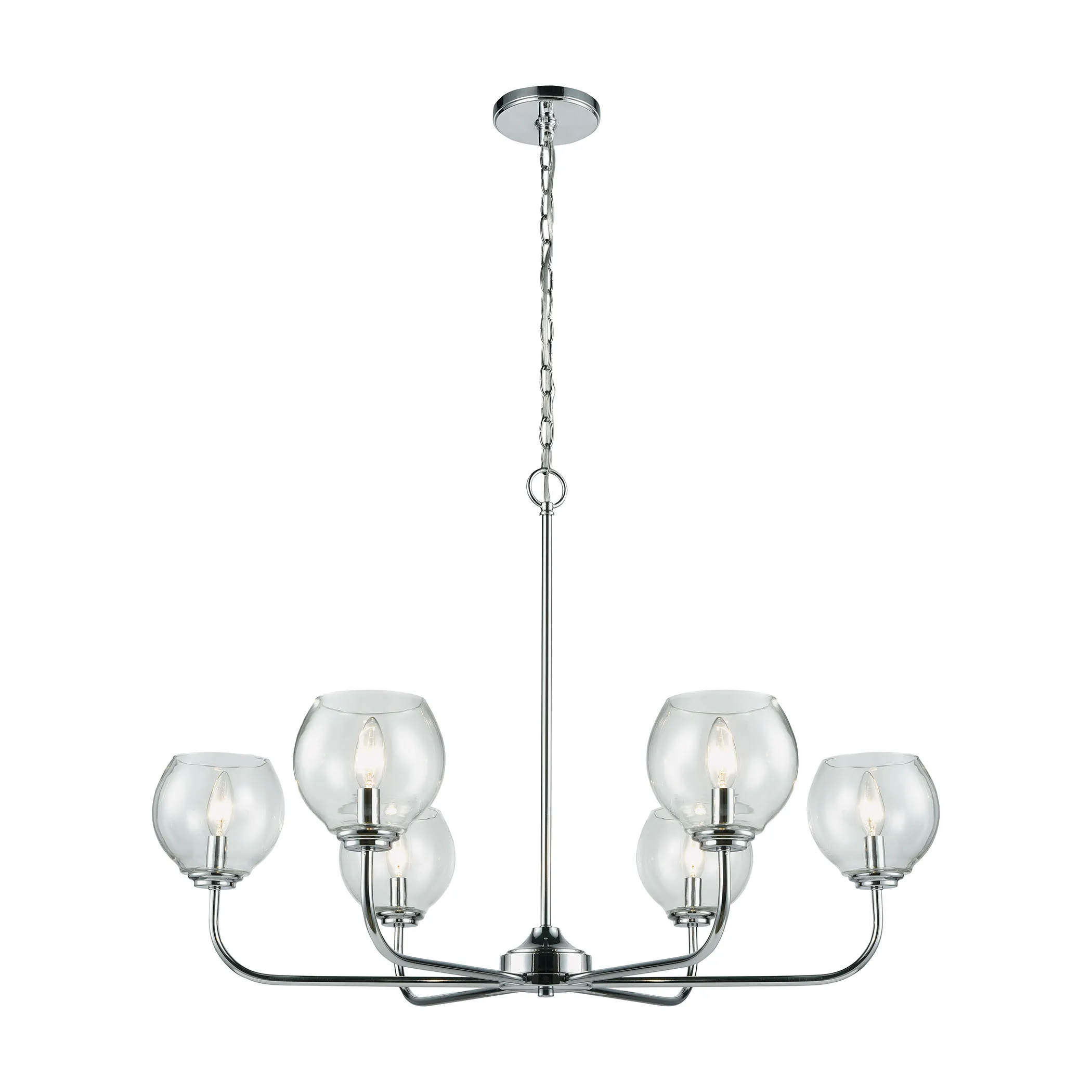 Emory 35" Wide 6-Light Chandelier - Polished Chrome