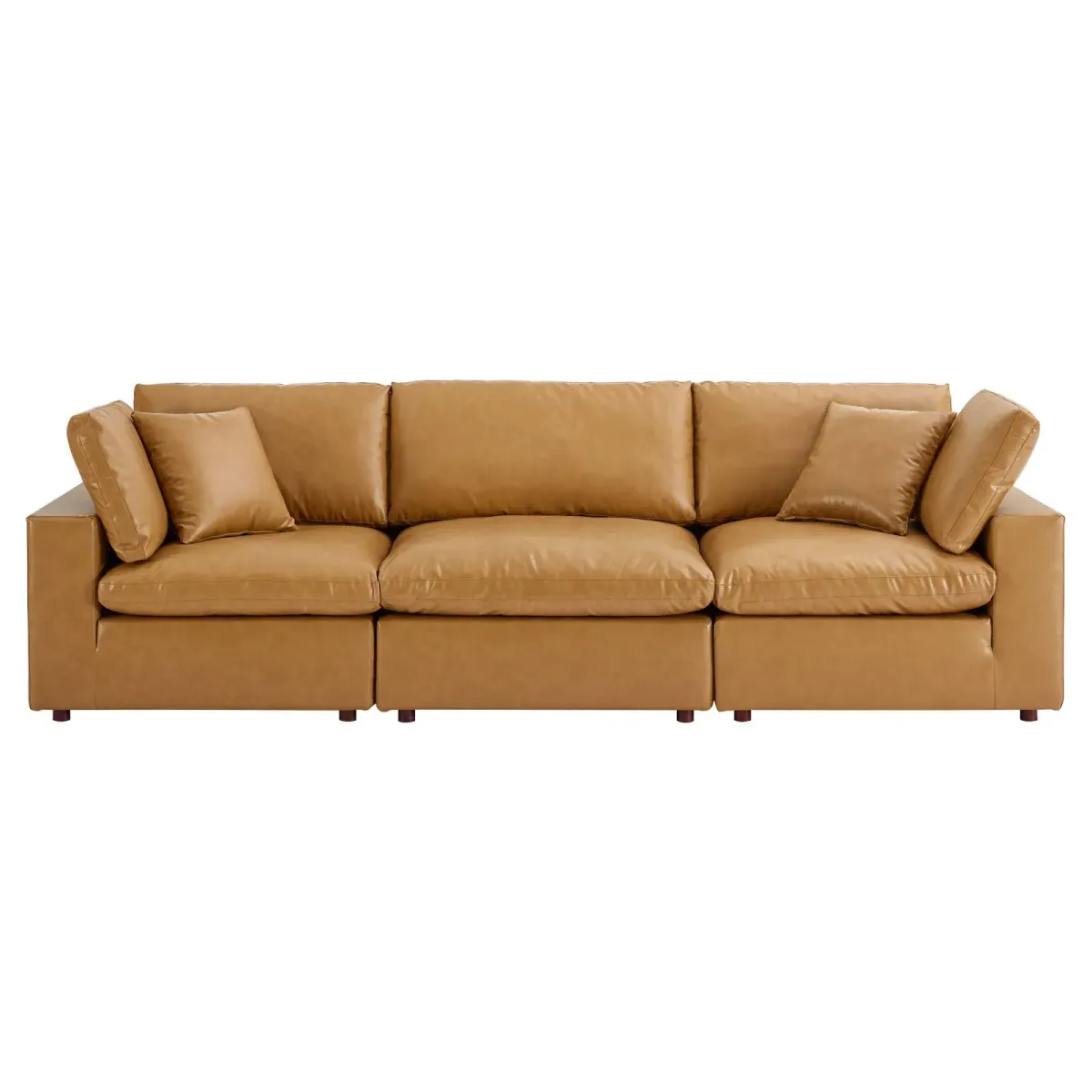 Commix Down Overstuffed Vegan Leather Sofa