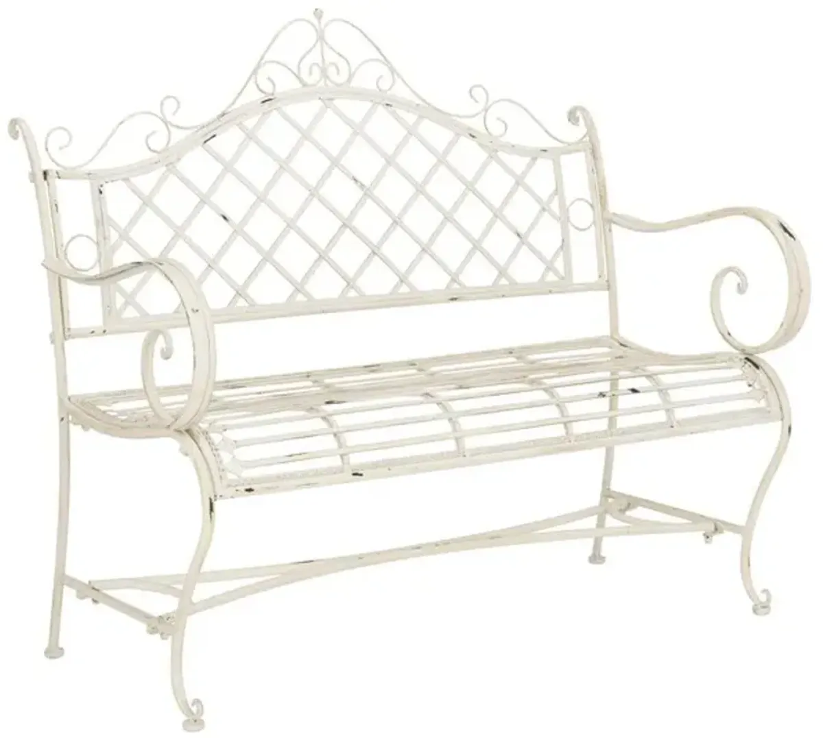 Abner Wrought Iron 45.75-Inch W Outdoor Garden Bench