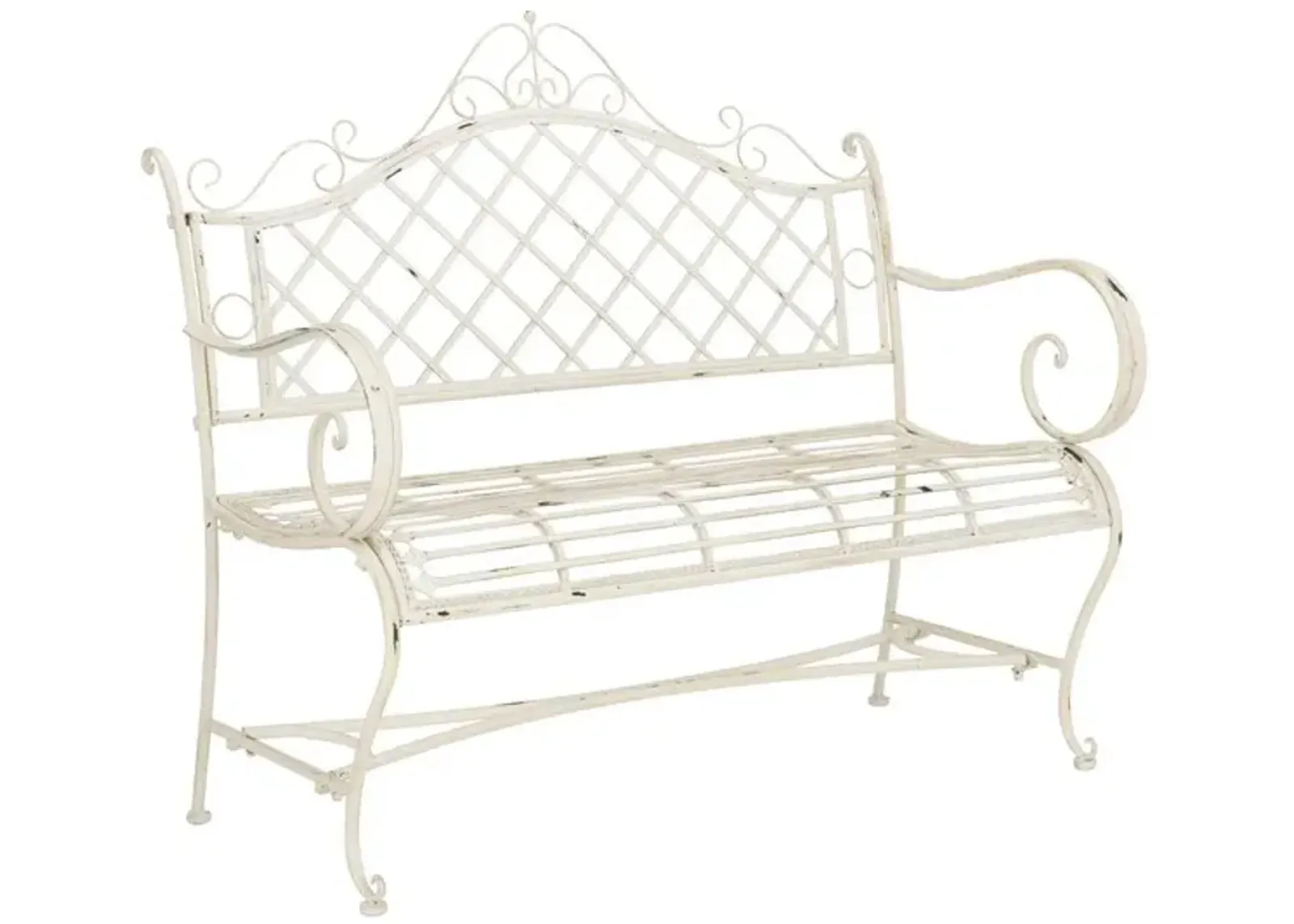 Abner Wrought Iron 45.75-Inch W Outdoor Garden Bench