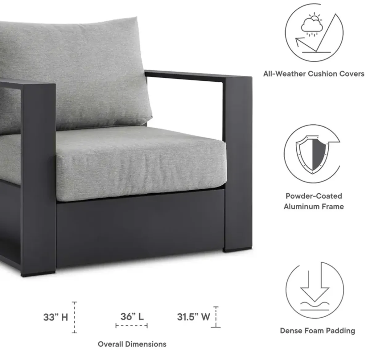 Tahoe Outdoor Patio 2-Piece Armchair Set