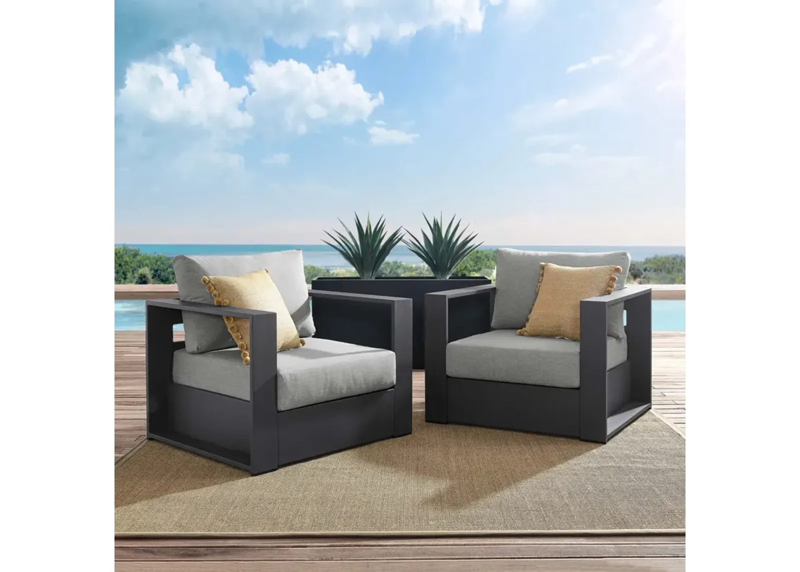 Tahoe Outdoor Patio 2-Piece Armchair Set