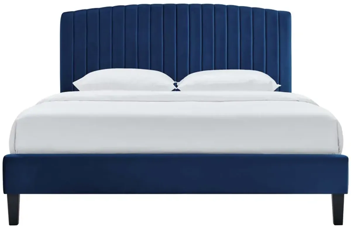 Alessi Performance Velvet King Platform Bed