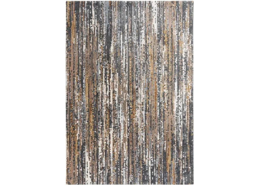 Jasper Charcoal/ Multi Abstract Recycled Polyester 10' x 13' Rectangle Rug