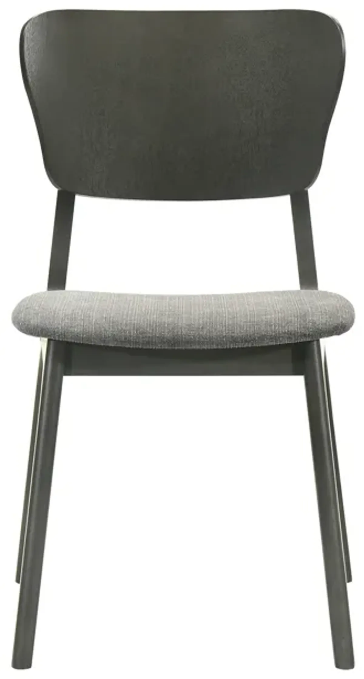 Kalia Wood Dining Chair in Gray Finish with Gray Fabric - Set of 2