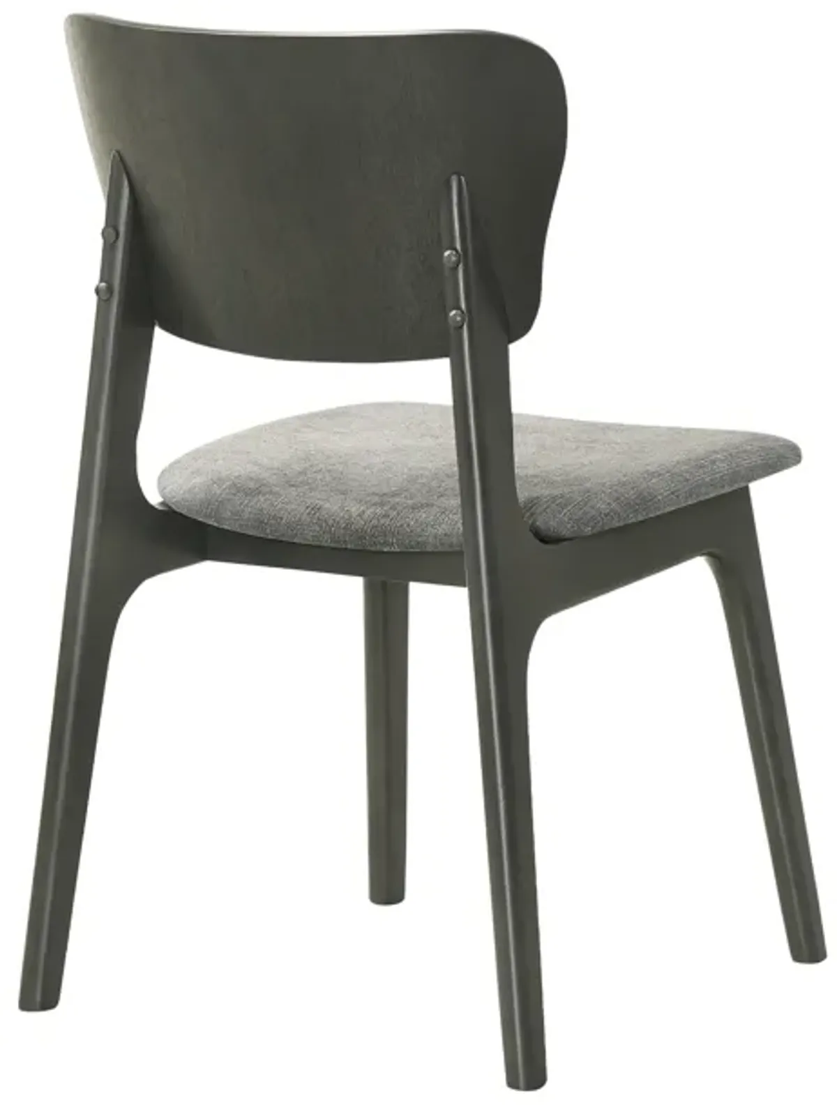 Kalia Wood Dining Chair in Gray Finish with Gray Fabric - Set of 2