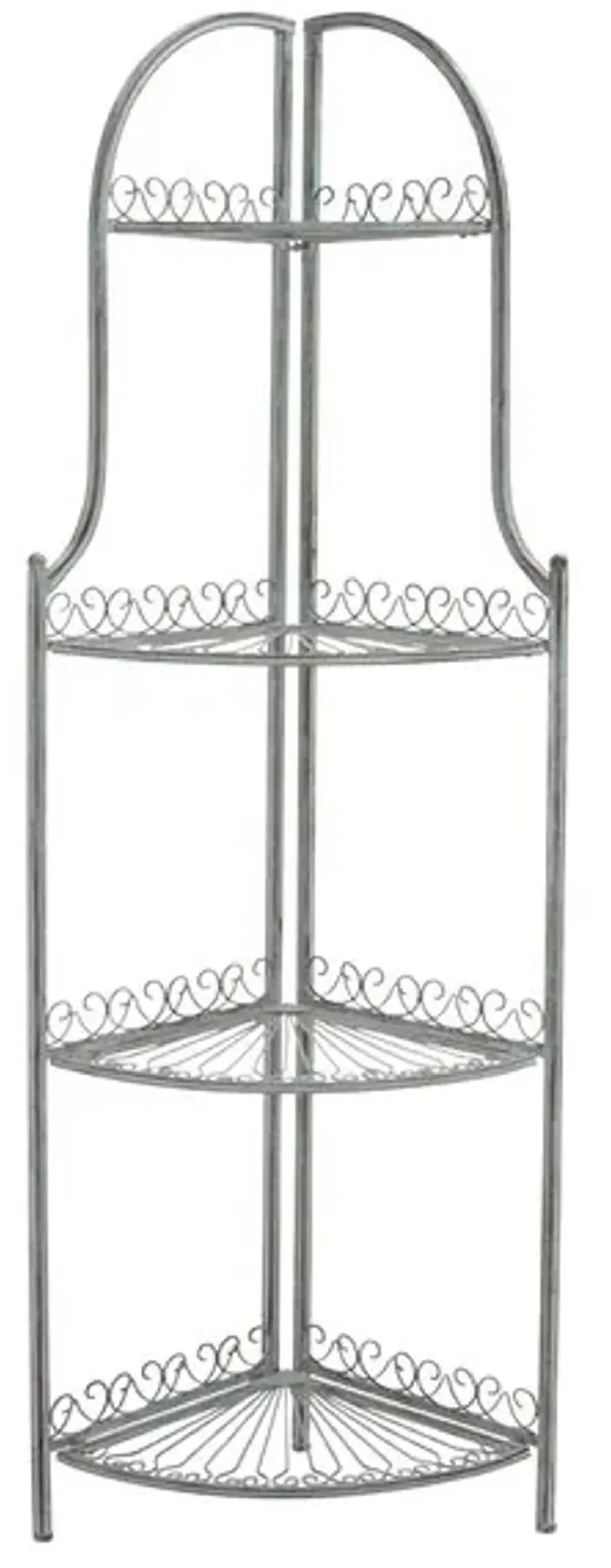 ABARRANE WROUGHT IRON 4 TIER OUTDOOR CORNER SHELF