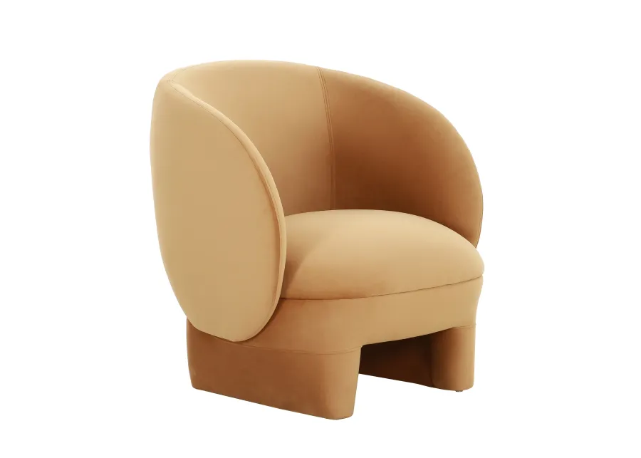 Kiki Cognac Velvet Accent Chair