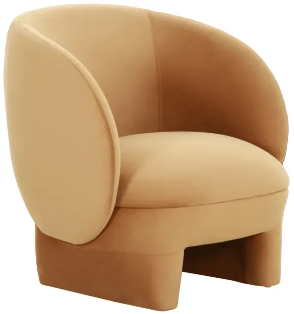 Kiki Cognac Velvet Accent Chair