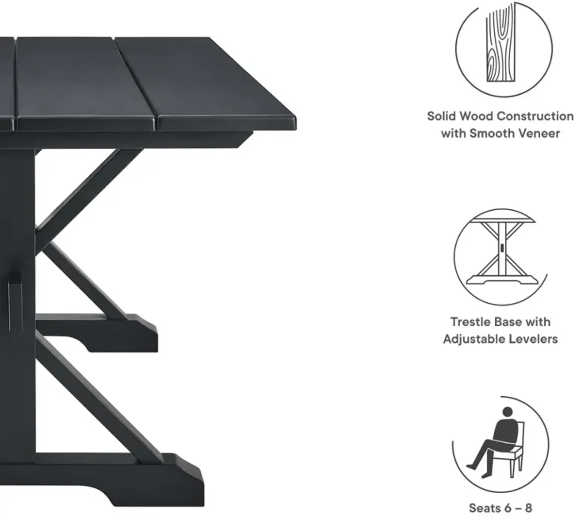 Windchime 71" Wood Dining Table