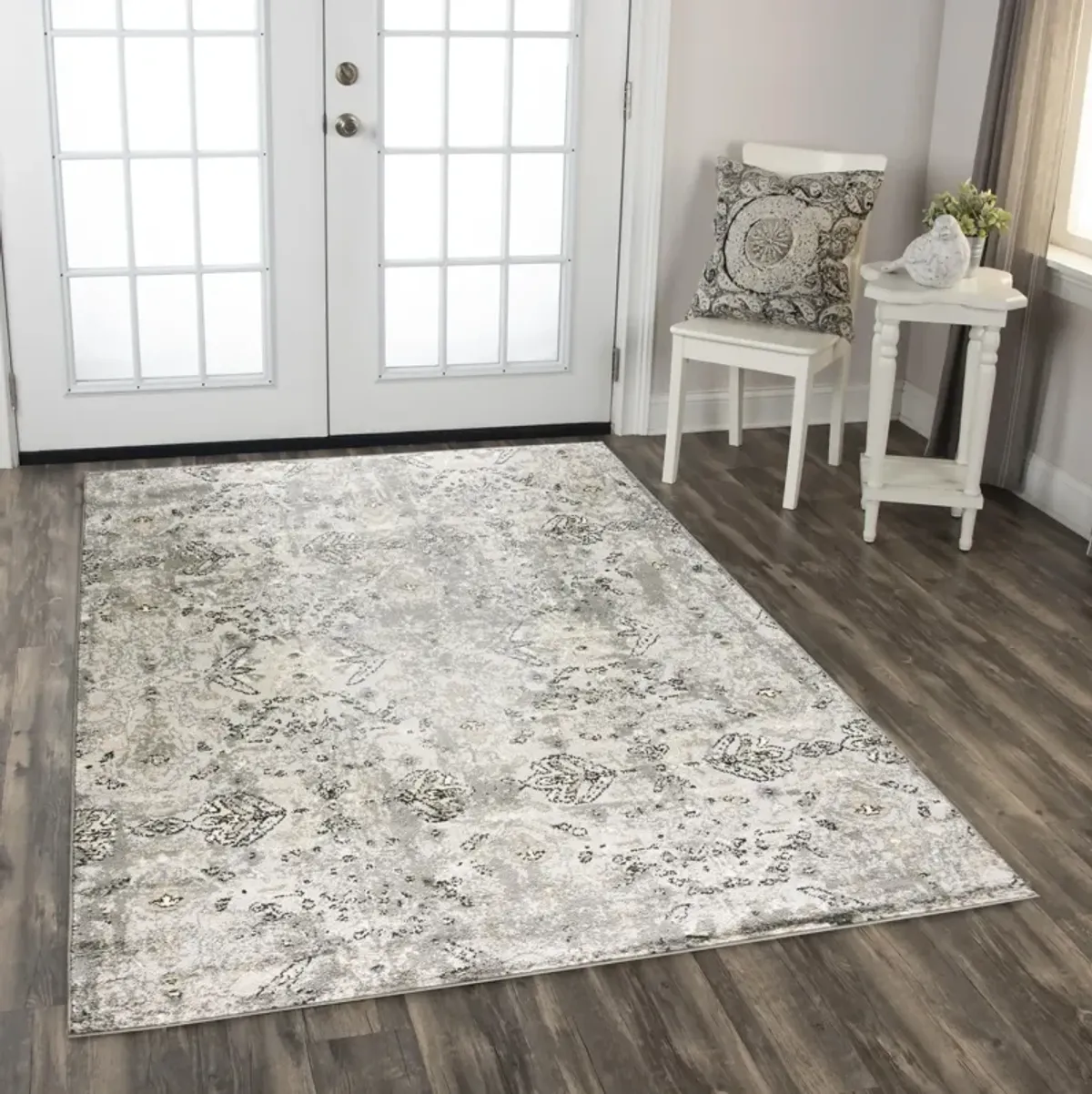 Palace D. Gray  Polypropylene  8'0"x9'6" Rectangle Rug