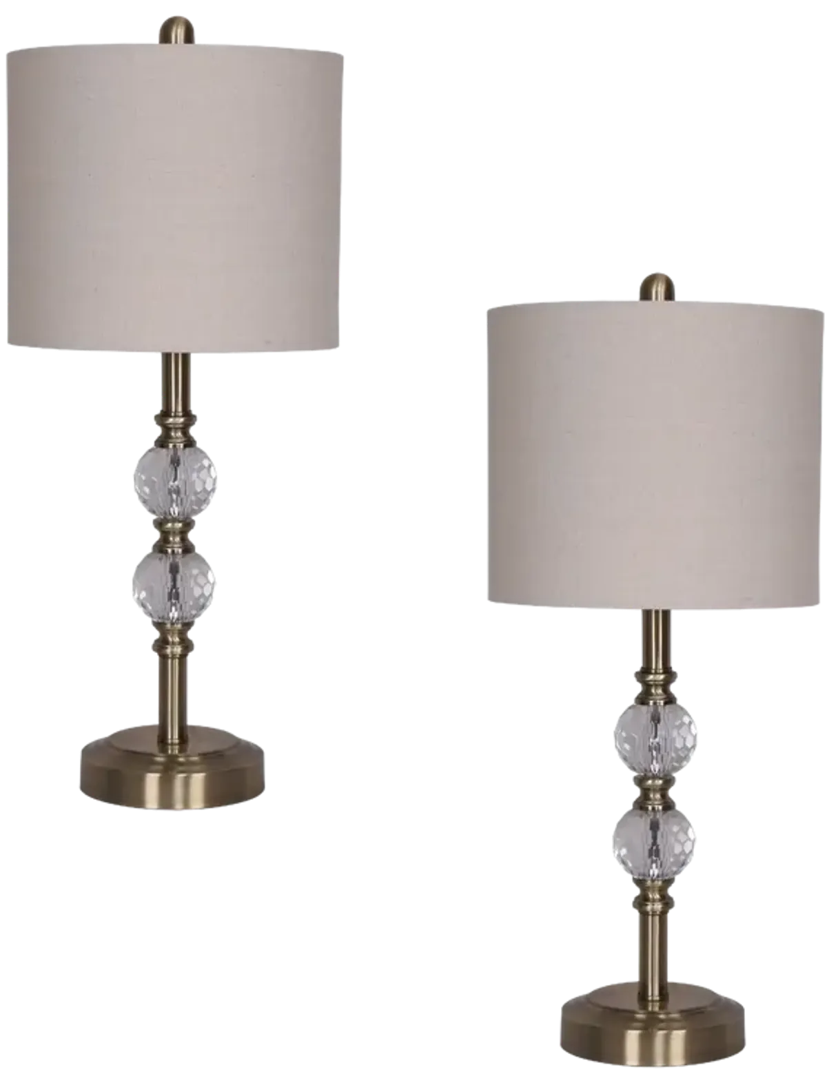 S/2, Crystal 26" Table Lamps, Gold