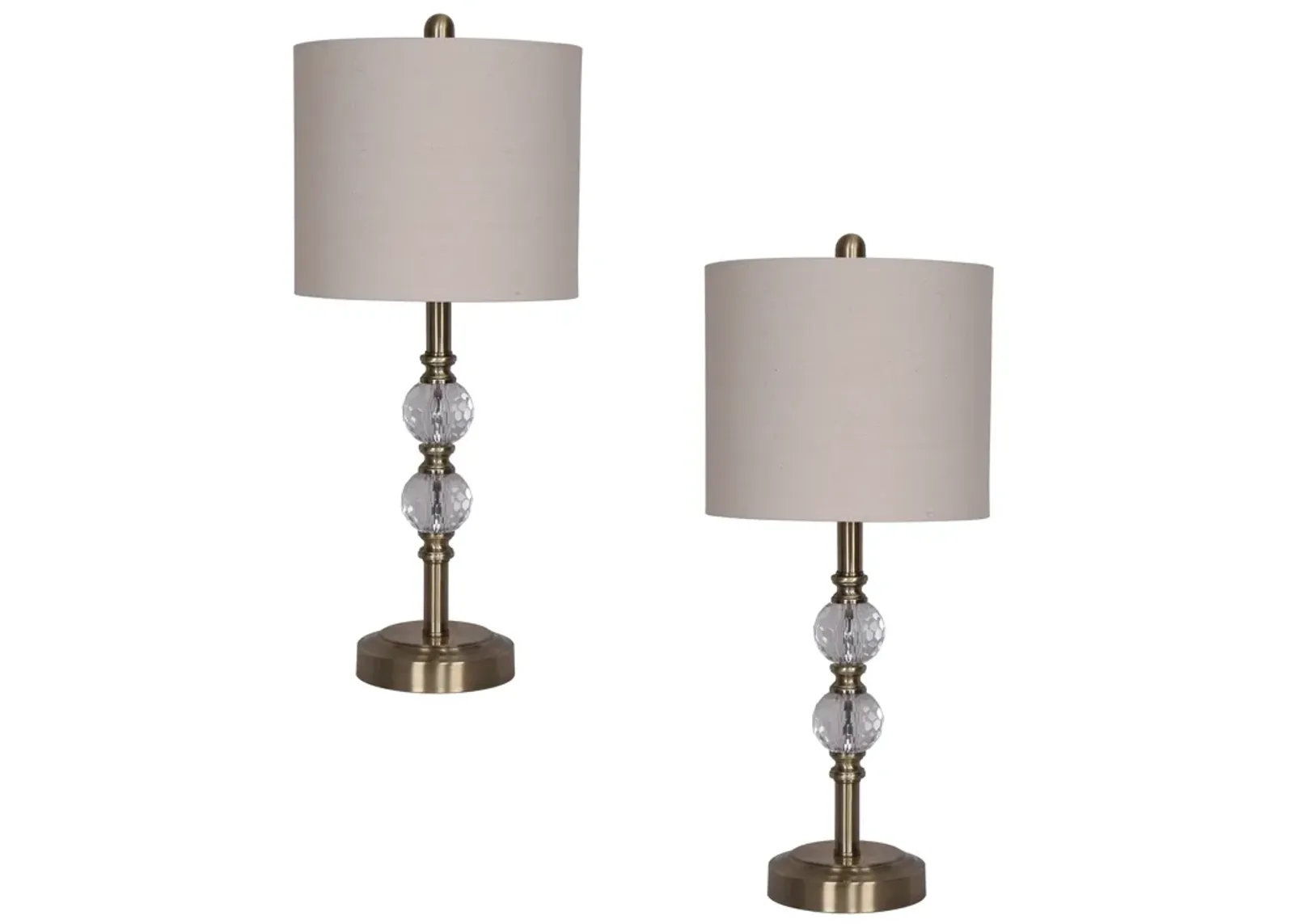 S/2, Crystal 26" Table Lamps, Gold