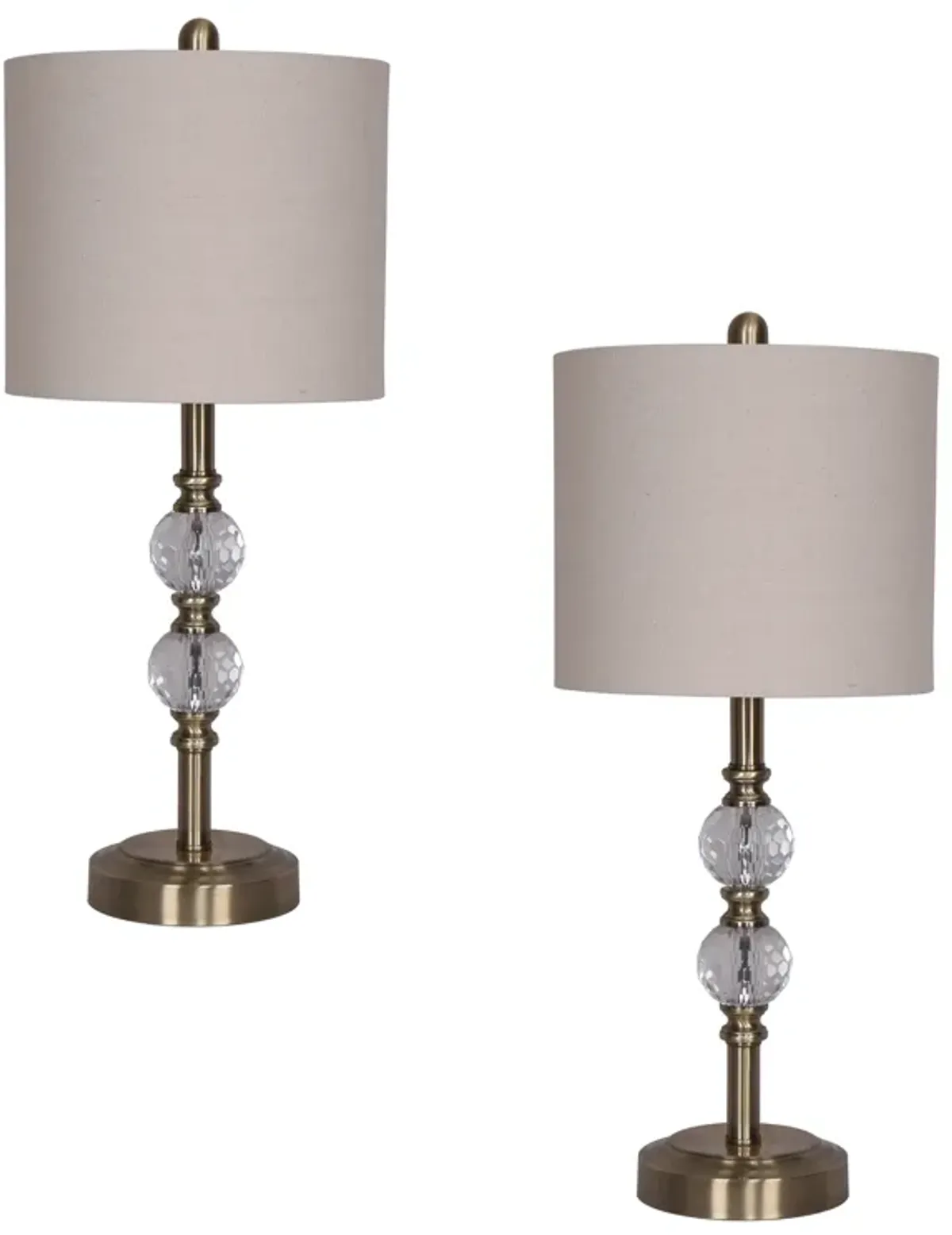 S/2, Crystal 26" Table Lamps, Gold