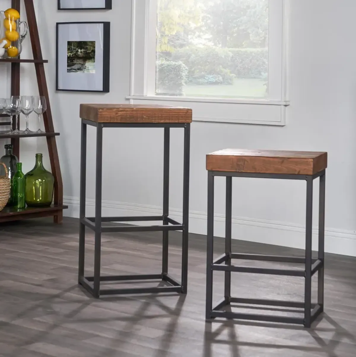 Porter Reclaimed Pine Barstool by Kosas Home