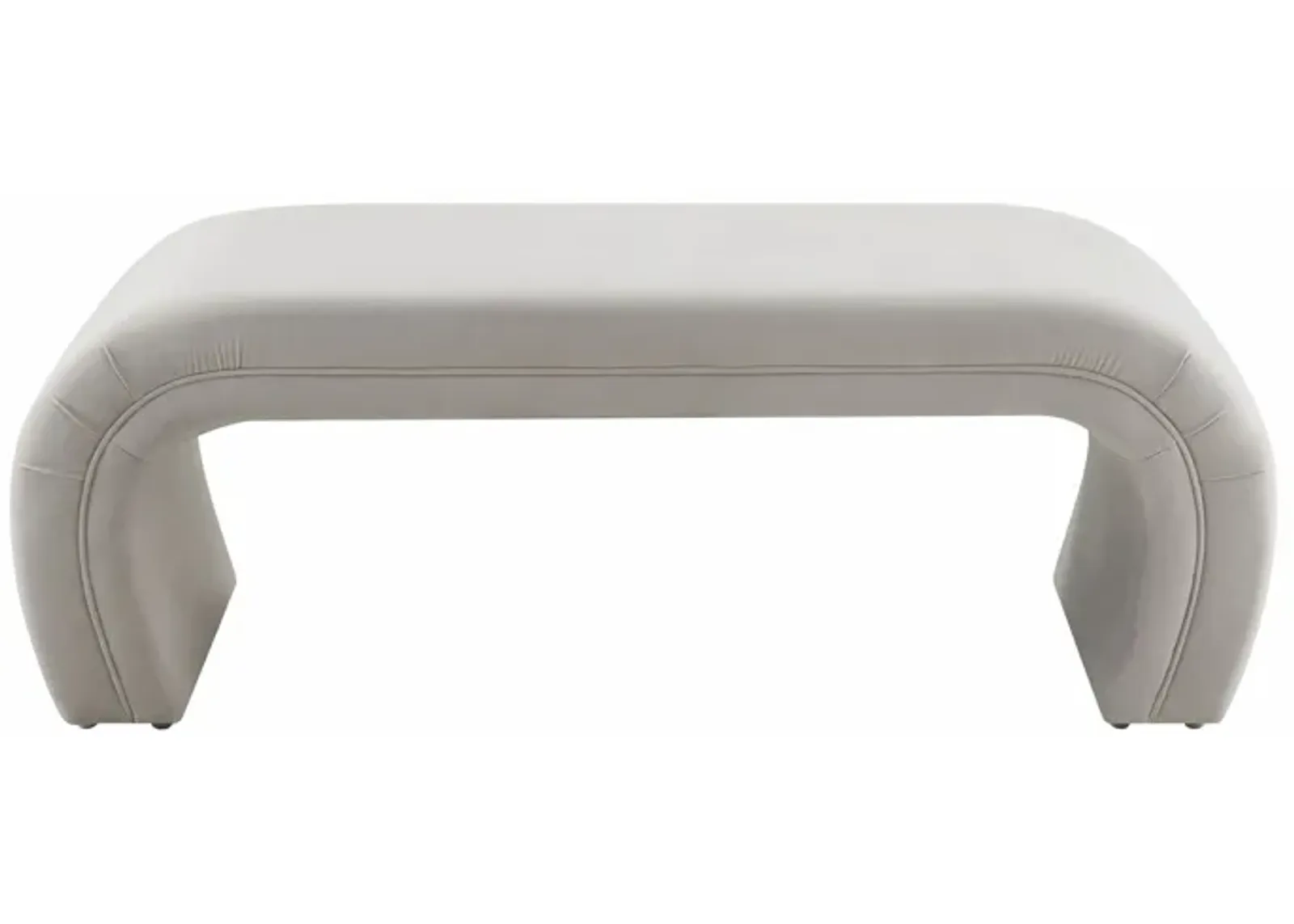 Kenya Light Grey Velvet Bench