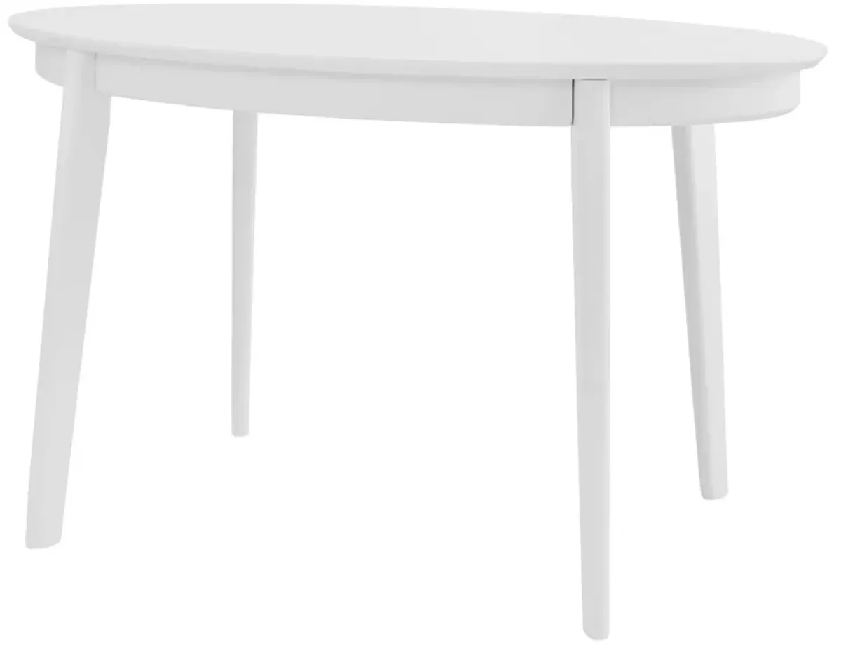 Atle 54"x34" Oval Dining Table in Matte White