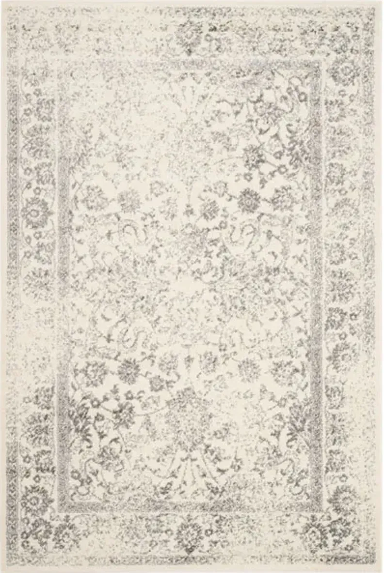 Adirondack Contemporary Ivory / Silver 4' X 6' Powerloomed Rug