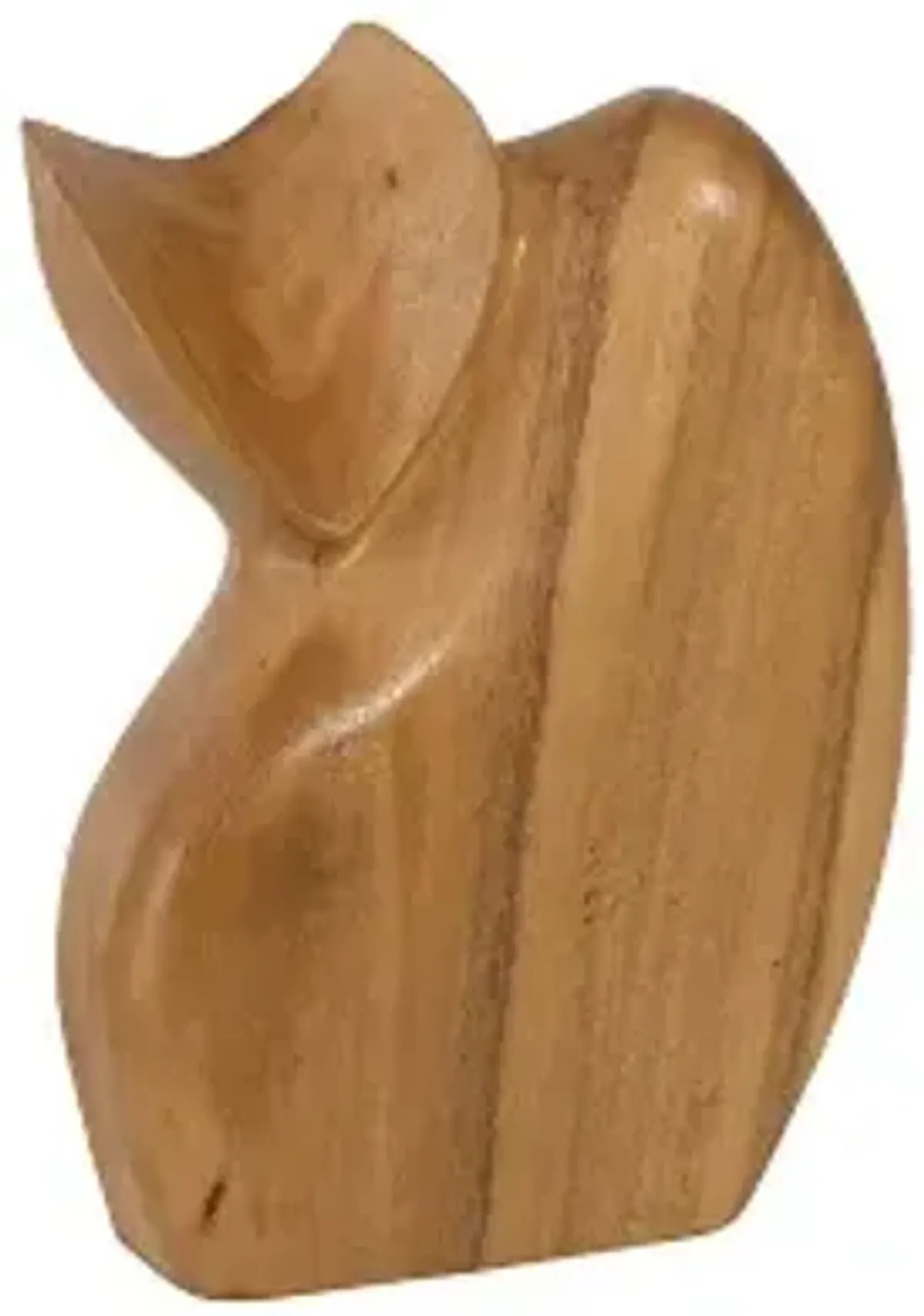 nuzzled cat sculpture, chamcha wood, natural