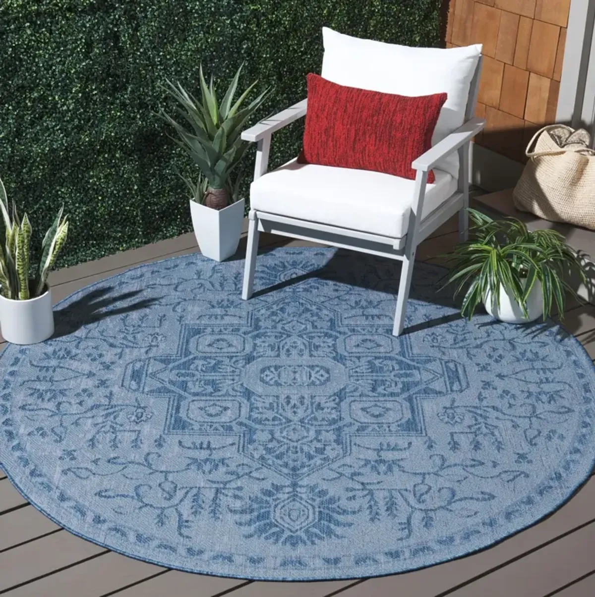 BERMUDA 841 NAVY 6'-7' X 6'-7' Round Round Rug