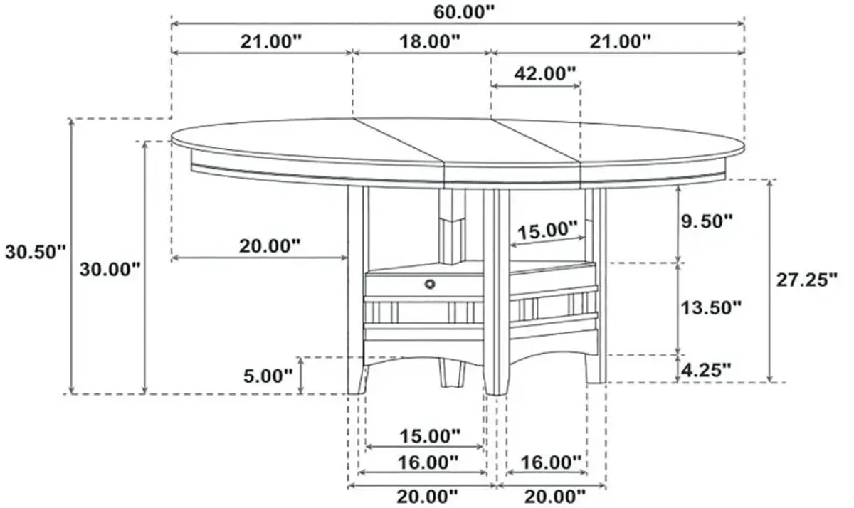 Lavon Dining Table with Storage Medium Grey