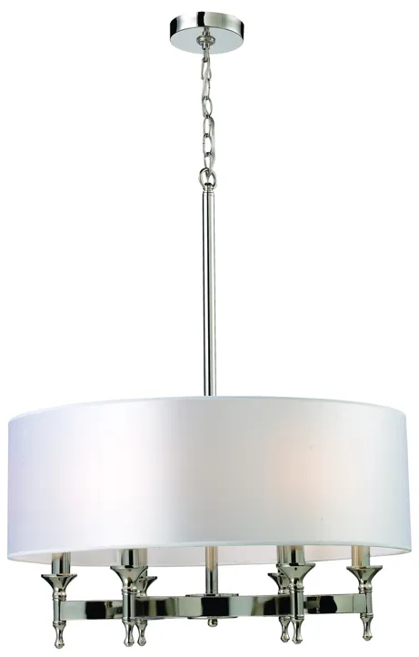 Pembroke 24" Wide 6-Light Chandelier - Polished Nickel