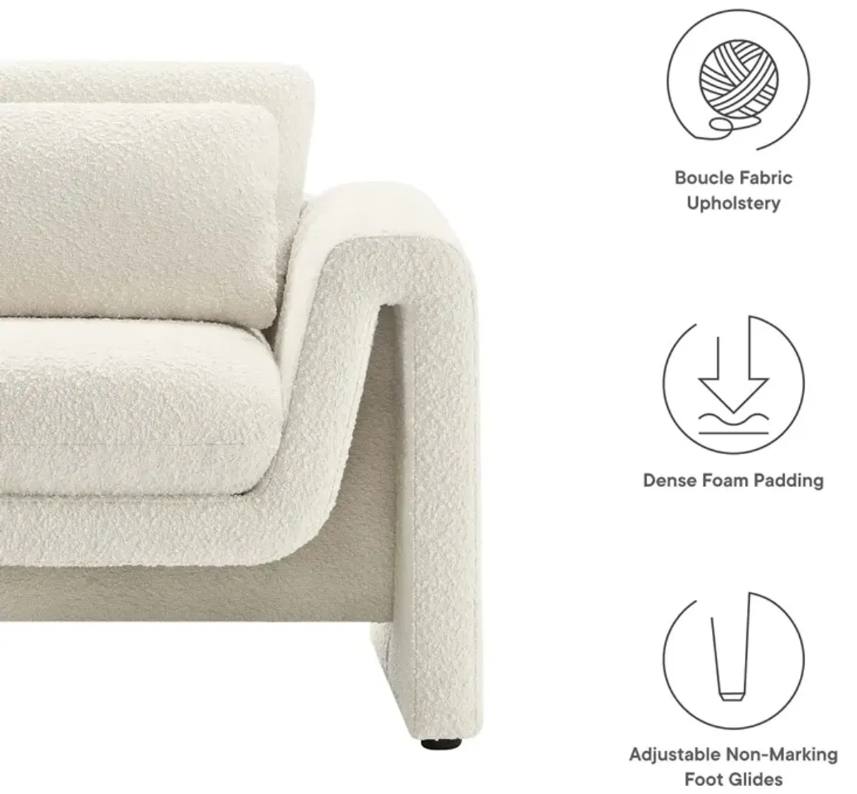 Waverly Boucle Upholstered Armchair