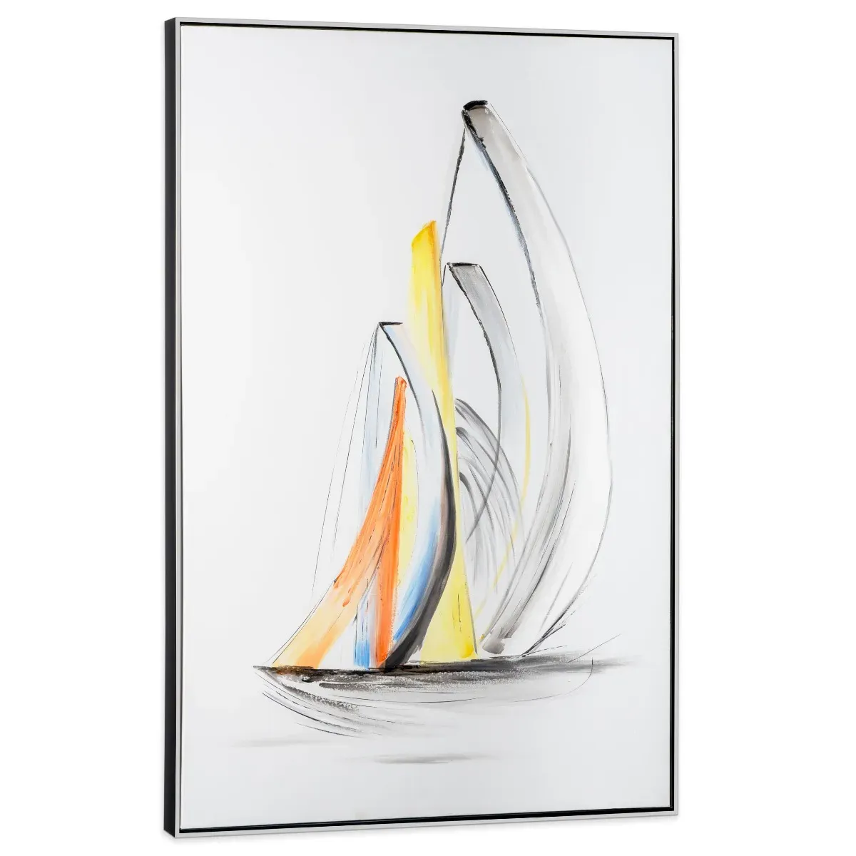 Schooner Winds II, Hand Painted Framed Canvas