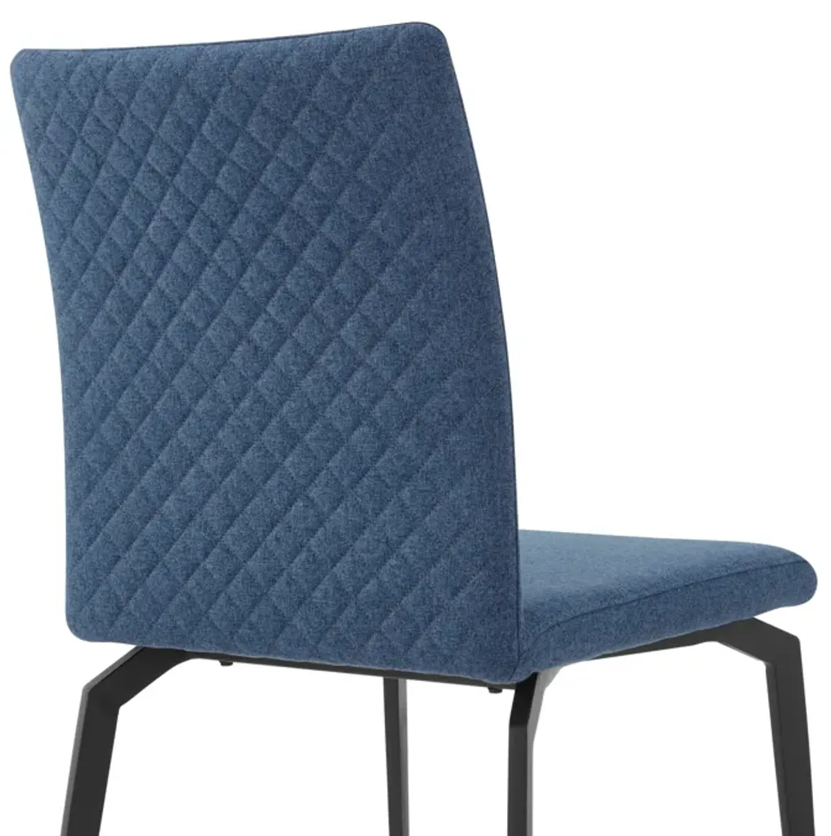 Lyon Blue Fabric and Metal Dining Room Chairs - Set of 2