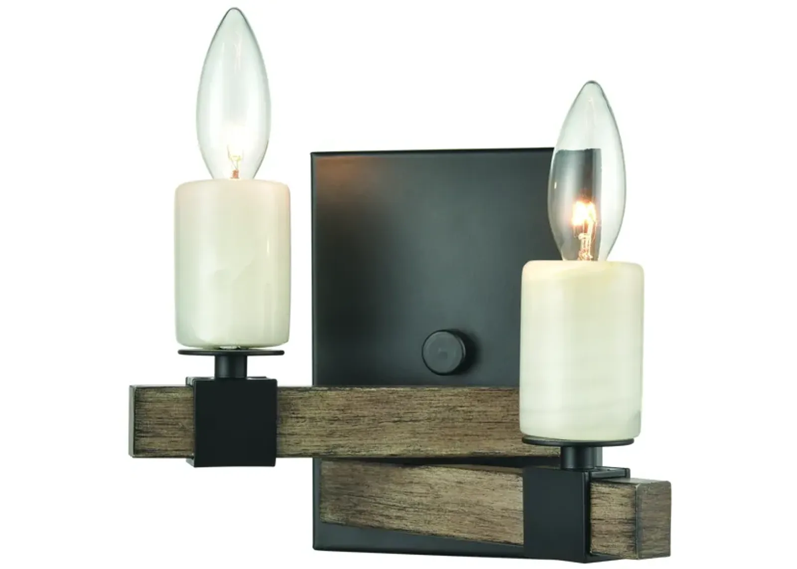 Stone Manor 7" High 2-Light Sconce - Matte Black