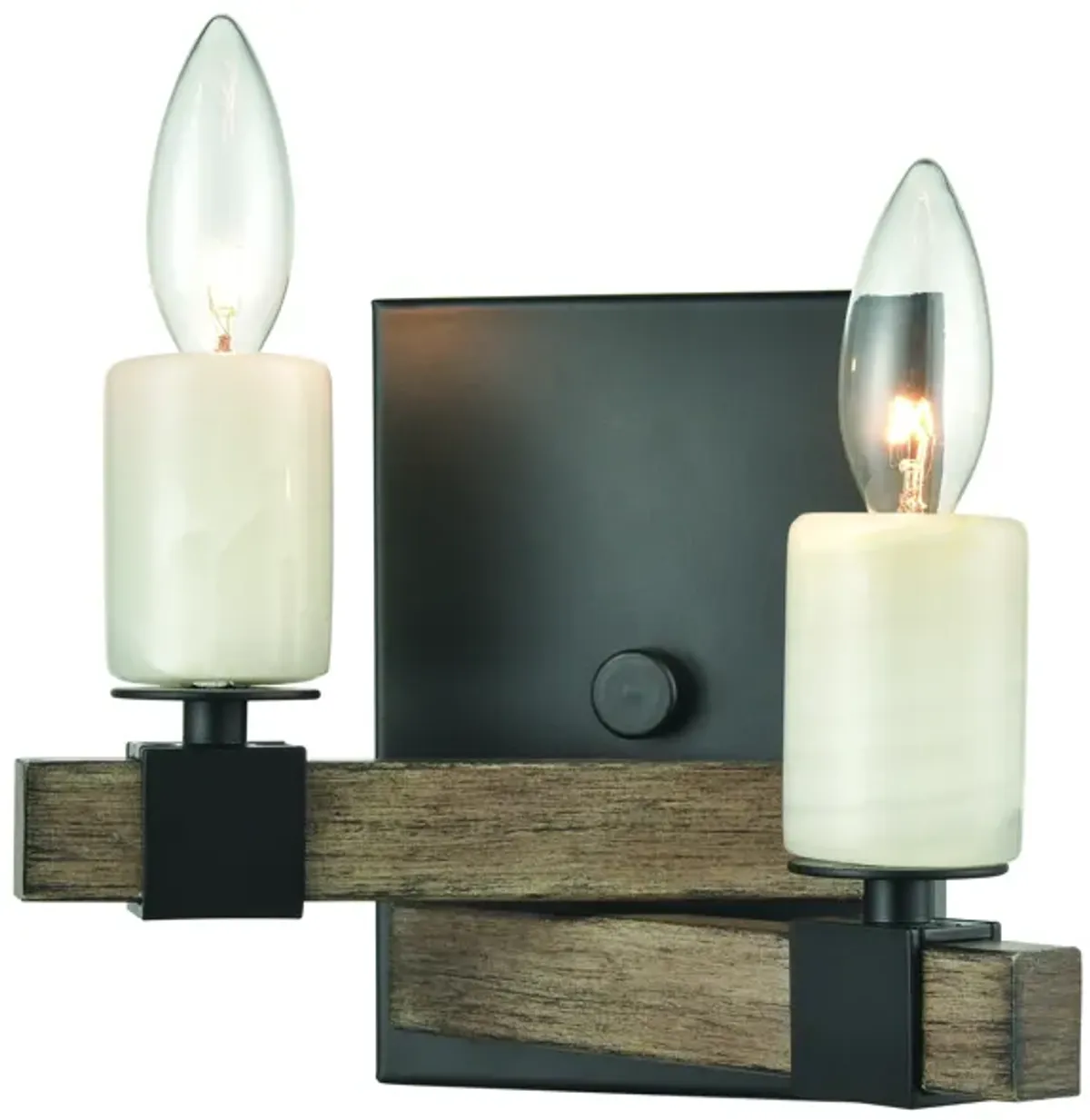 Stone Manor 7" High 2-Light Sconce - Matte Black