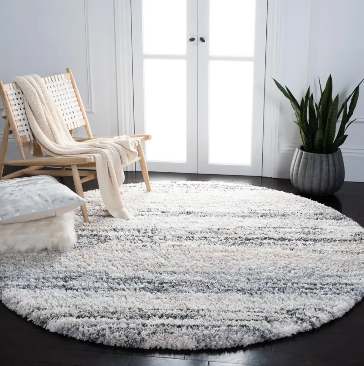 FONTANA SHAG Round Power Loomed 5'-3" X 5'-3" Round Rug